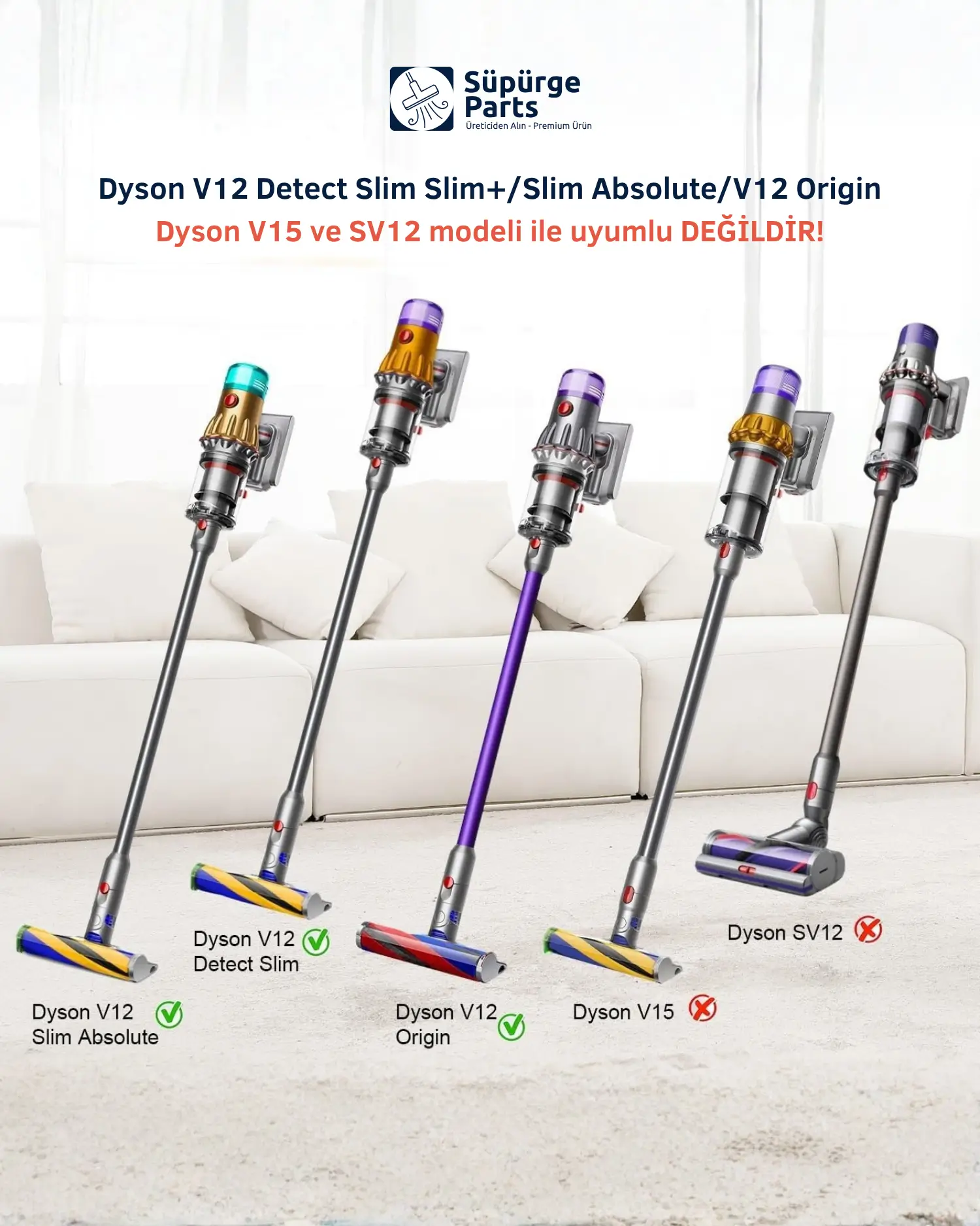 Dyson V12 Serisi Yedek Parçaları | SV20, SV30, SV34, SV35 Uyumlu