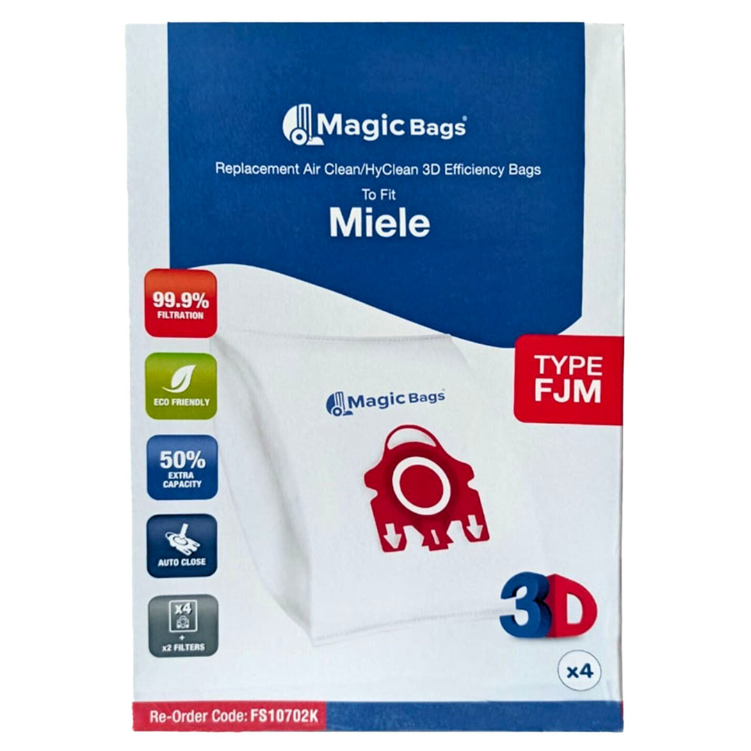 Magic Bags | Miele Classic C1-C2-C3 ve Powerline Serileri İçin 4'lü Toz Torbası | Yerli Üretim