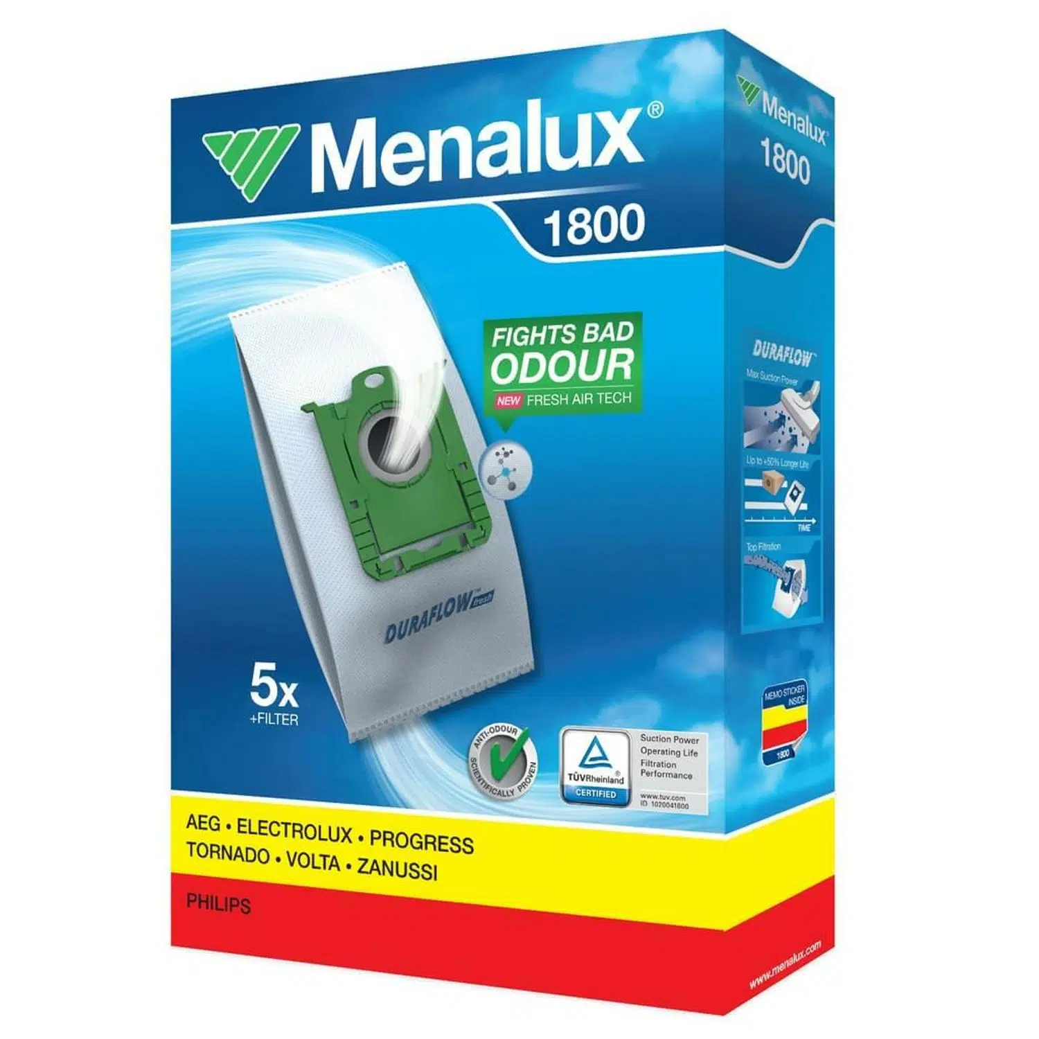 Menalux 9001961375 1800 S-Bag Toz Torbası | 5'li Set ve Filtre