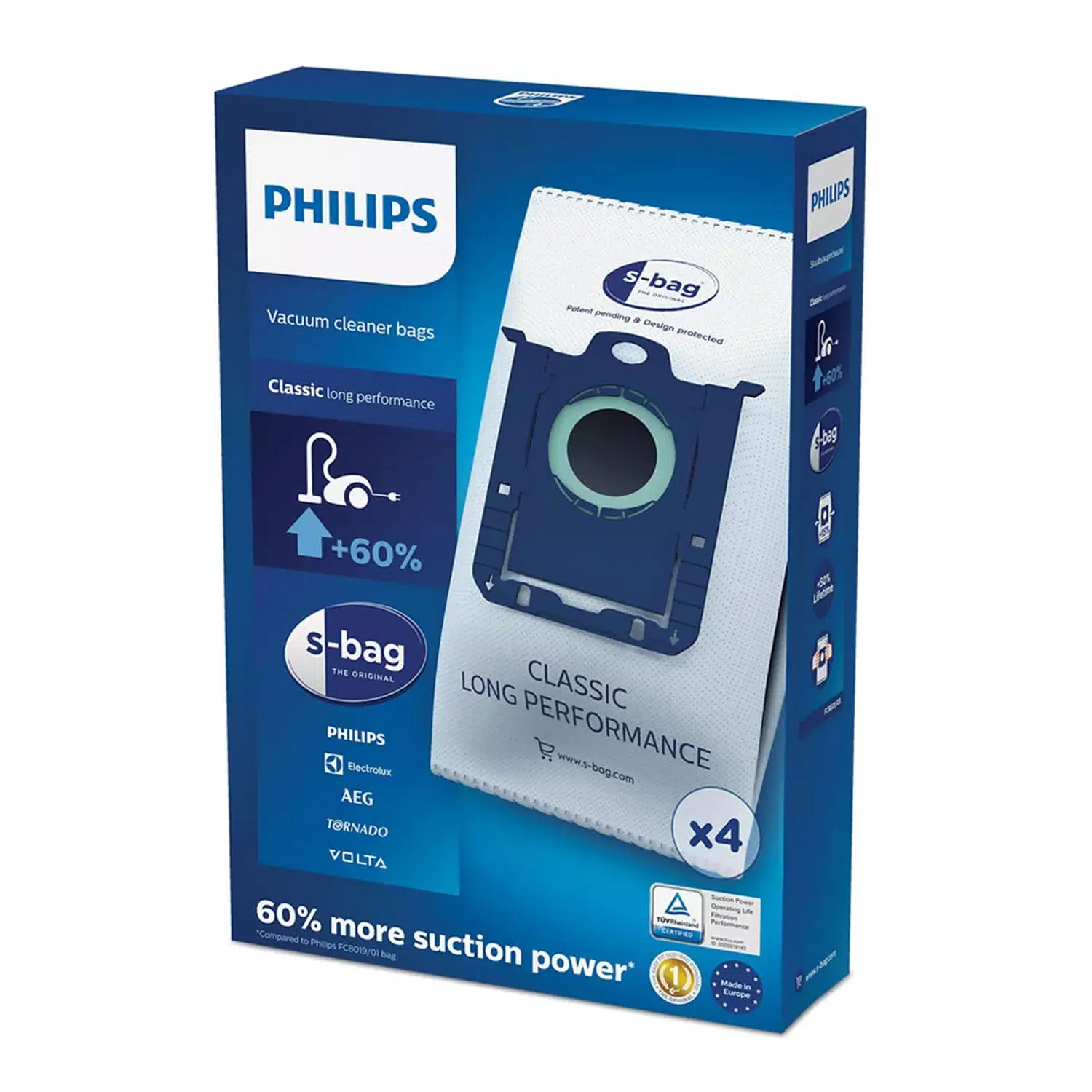 Philips FC8021/03 S-Bag Elektrikli Süpürge Toz Torbası | 4 Adet